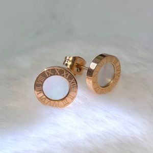 Bulgari Style Gold Stud Earrings
